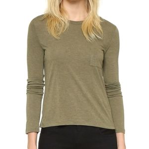 NWT T by Alexander Wang classic cropped pocket tee. Fatigue green, size small.